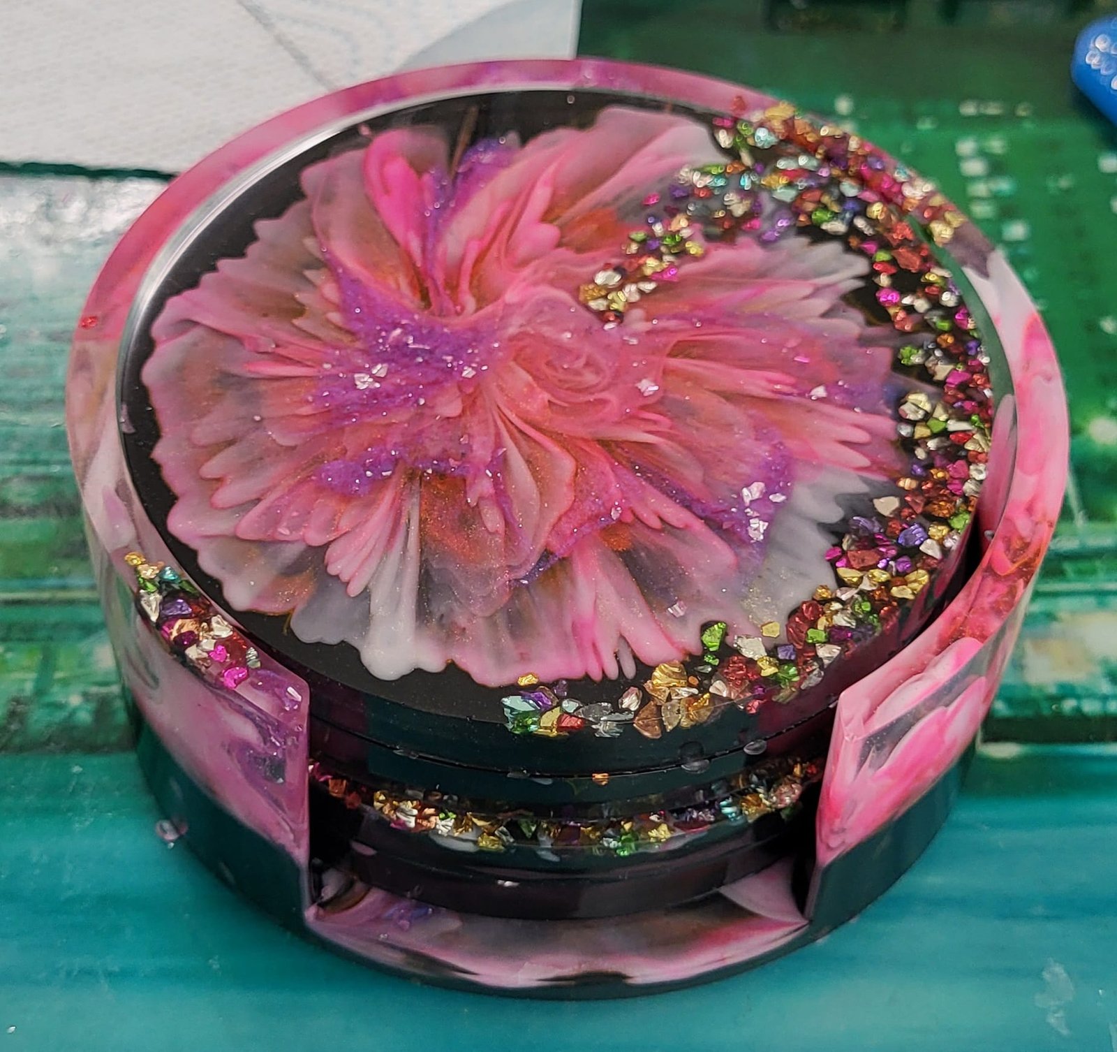 Lot sous verres avec socle de rangement – Image 2