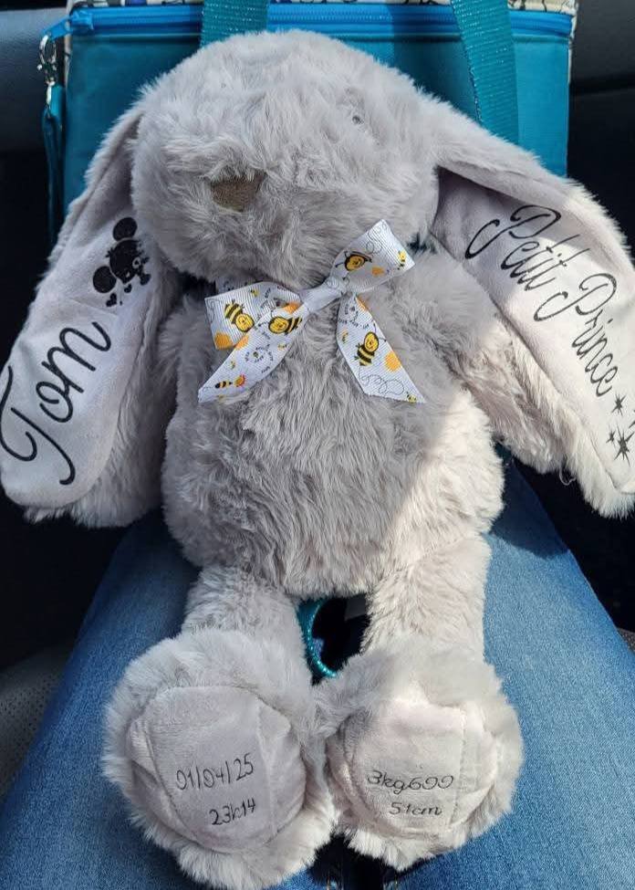 Peluche gros lapin personnalisable