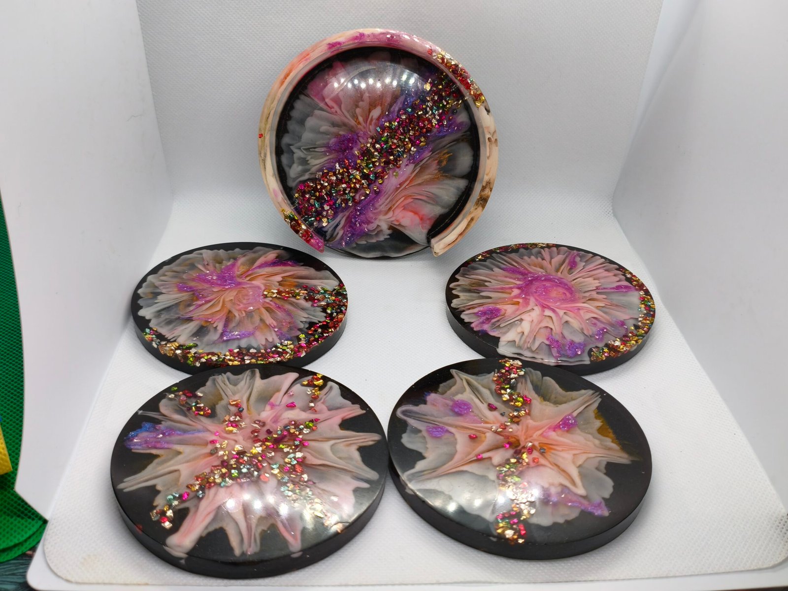 Lot sous verres avec socle de rangement – Image 5