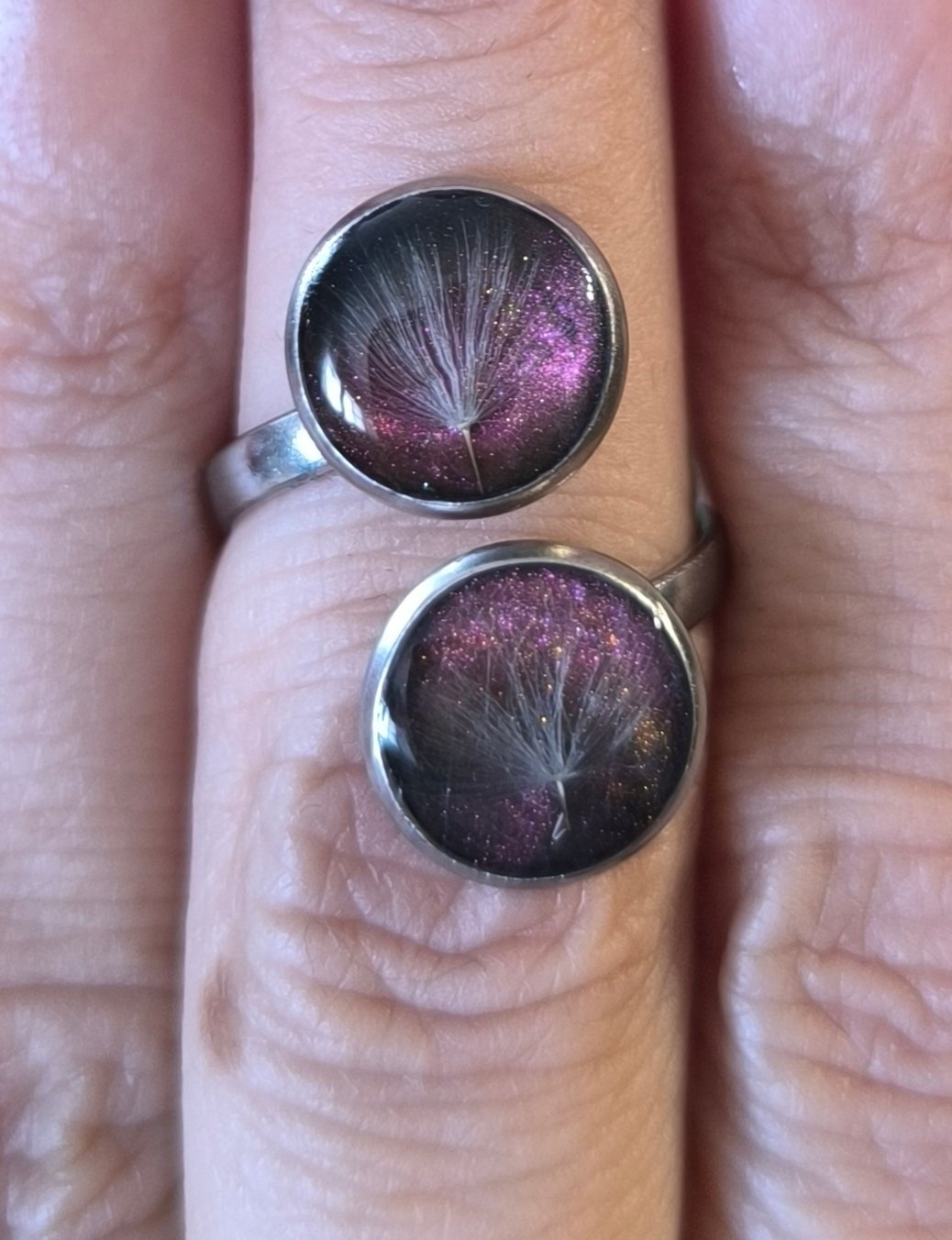 Bague Argentée Réglable Double