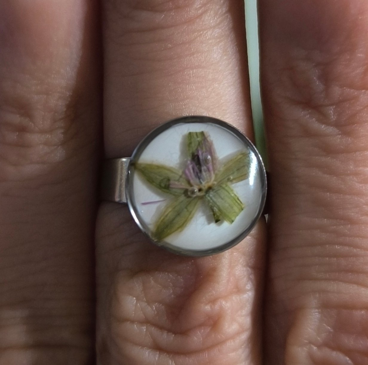 Bague Argenté Réglable Simple – Image 2