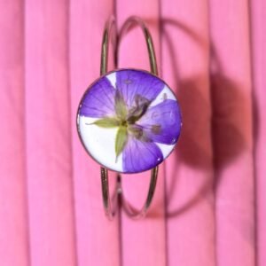 Bracelet Jonc Acier inoxydable fleurs