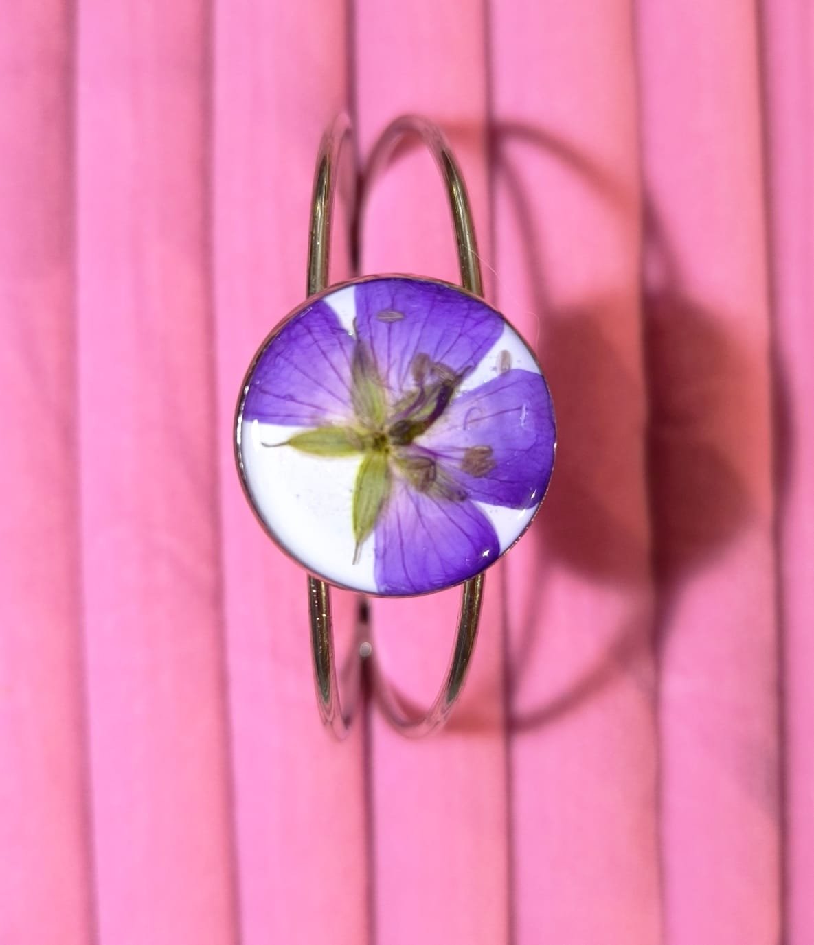 Bracelet Jonc Acier inoxydable fleurs