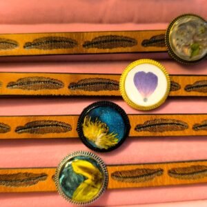 Bracelet Cuir fleurs