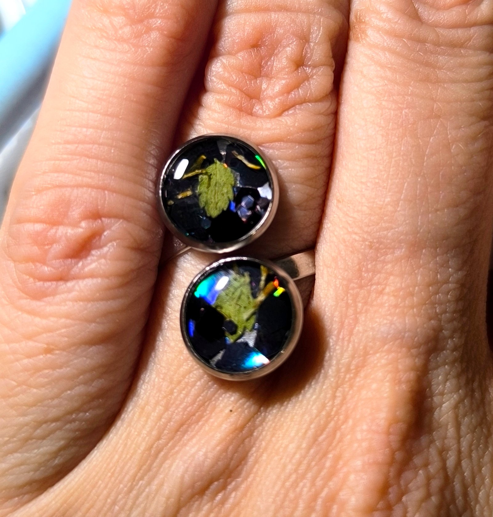 Bague Argentée Réglable Double – Image 6